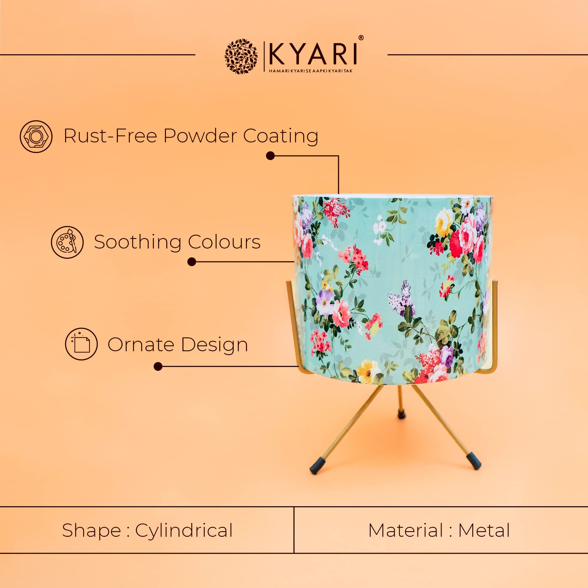 Iron Plant Pots with Stand - Modern Indoor Planter -2