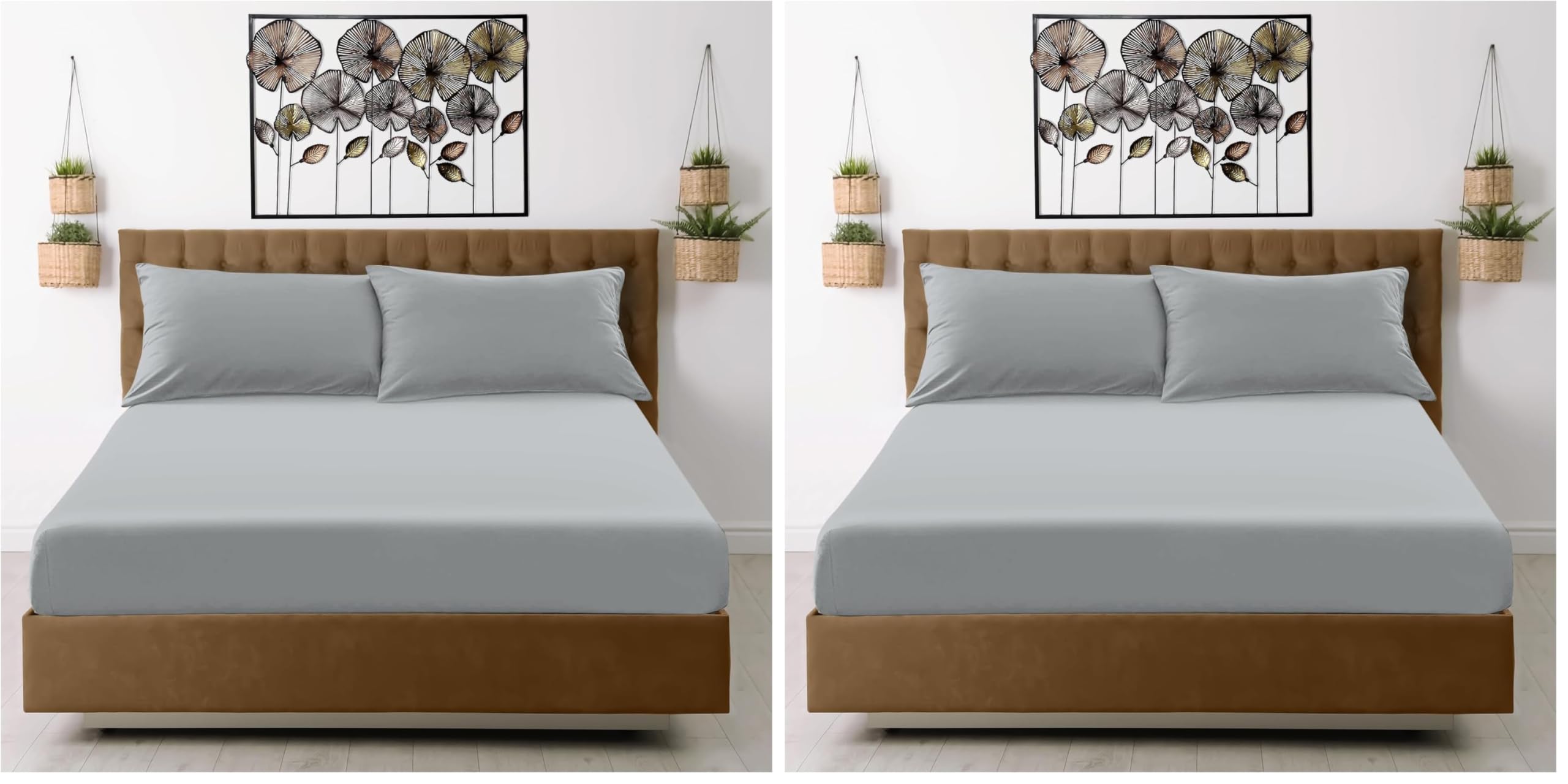GC GAVENO CAVAILIA Fitted Sheet Single Bed (91 x 190cm) - Grey Bedding Sheets - Plain Dyed Microfiber Bed Sheets Single - (10 inch) 25cm Deep Pocket Bottom Sheet - Easycare - Wrinkle & Fade Resistant — view 46
