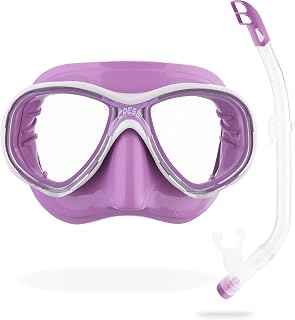 Cressi C/Set Estrella VIP Jr Clear/Lime Kit de Snorkeling, Unisex niños
