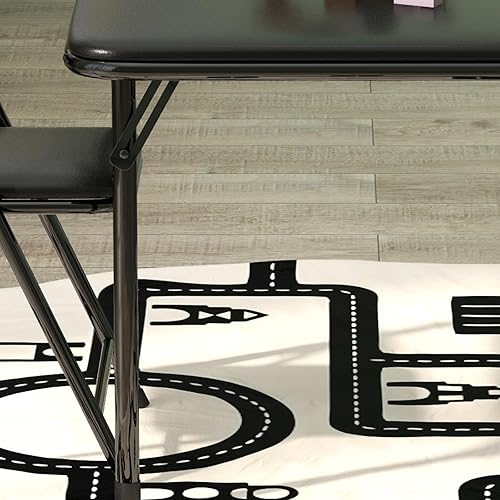 Miniatura 6 de Juego de 3 mesas y sillas plegables para tarjetas, mesa cuadrada portátil con 2 sillas acolchadas, mesa plegable y sillas para el hogar, oficina,