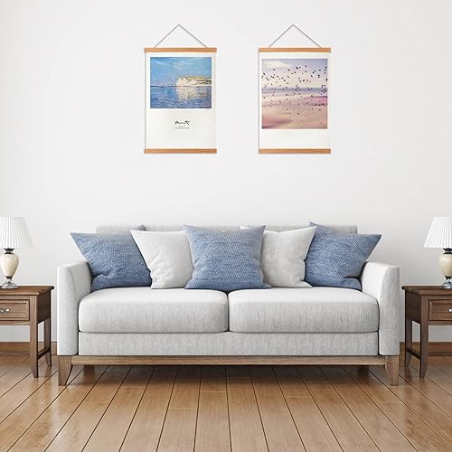 Miniatura 6 de FALAMON - Marco magnético de madera de teca para colgar pósteres, impresiones, fotos, dibujos, mapas, pergaminos y lienzos de trabajos artísticos