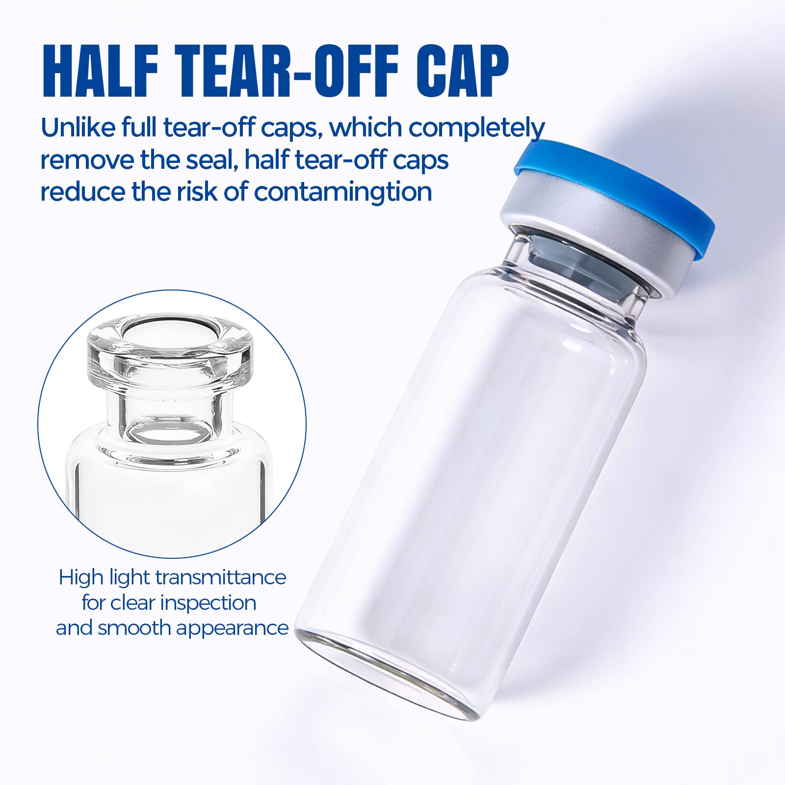 Sterile Glass Vials - 10 Pack, Airtight Seals -4 Sterile Glass Vials - 10 Pack, Airtight Seals -4