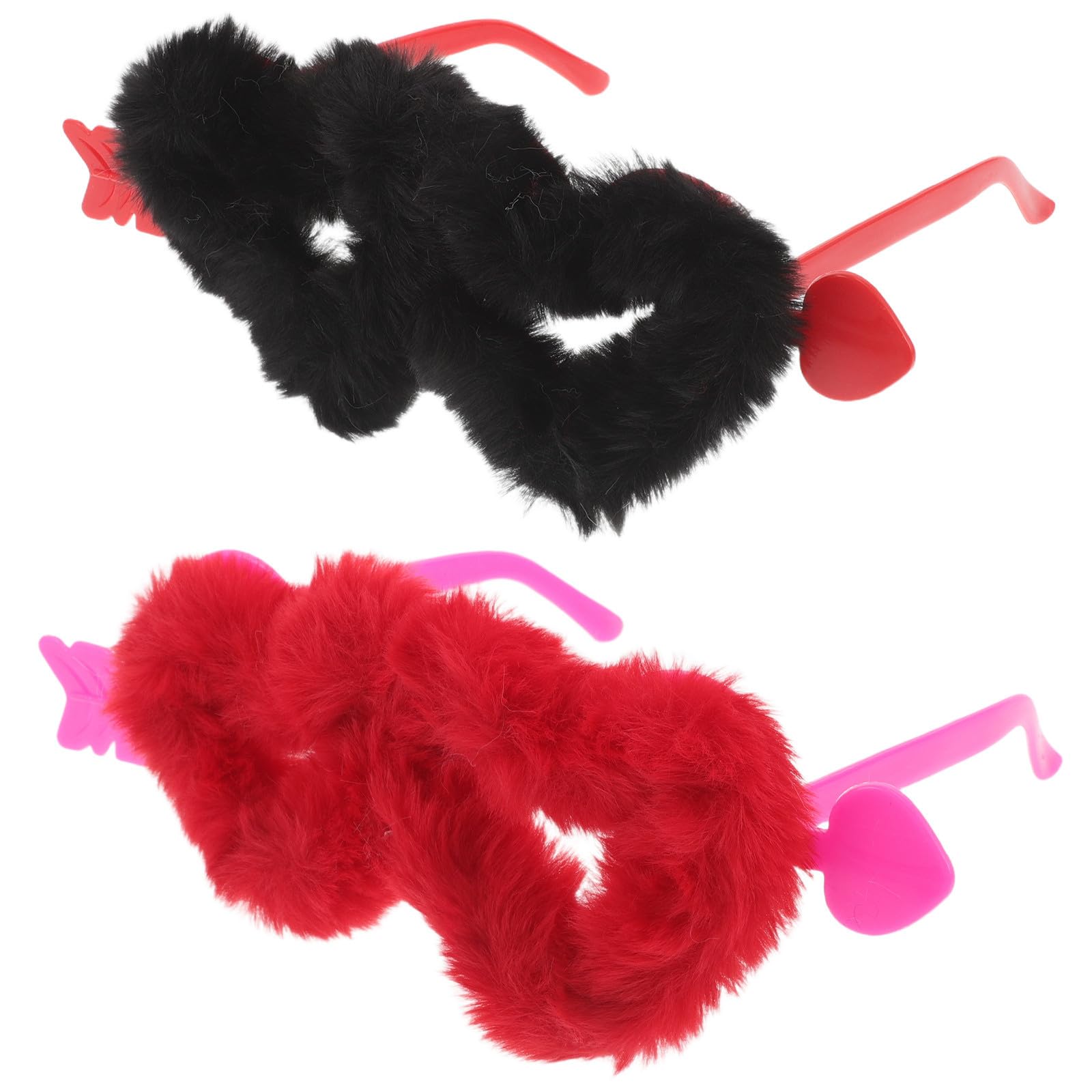 Healeved 10 Pezzi Occhiali da Sole a Forma di Cuore in Plastica e Peluche Leggeri e Comodi per Feste di San Valentino e Addio al Nubilato Accessorio Divertente alla Moda