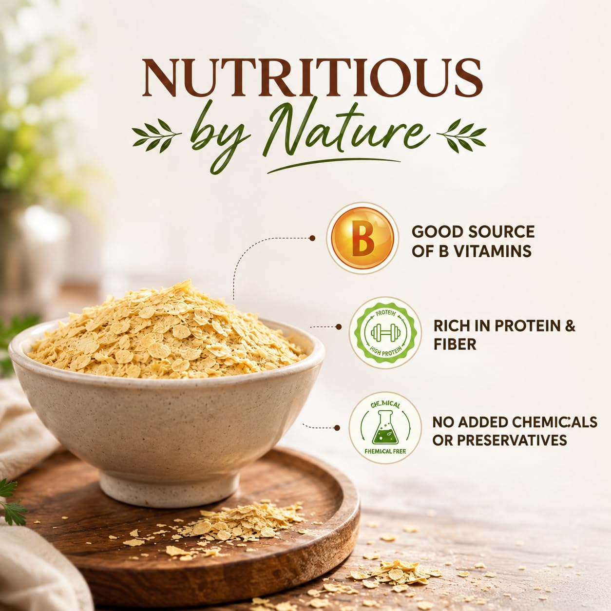 Flavoma Nutritional Yeast Flakes, 60gm (NON-FORTIFIED), 48% Protein, Gluten-Free, Vegan Cheese Flavor High in Vitamin B | Plant Based Seasoning for Cooking, Baking, and Snacks 1