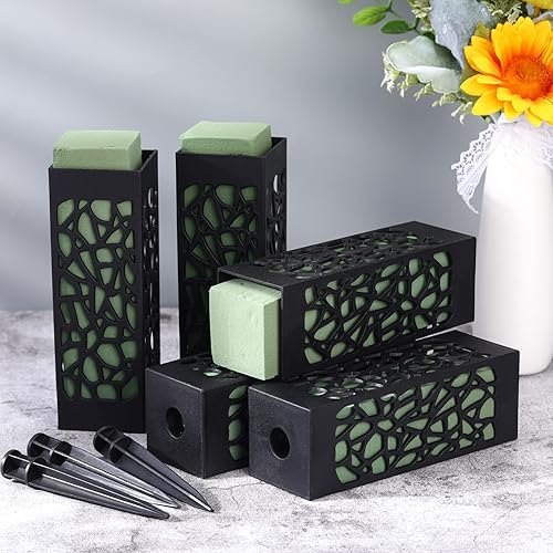 Miniatura 8 de Jarrones de cementerio de 12 piezas con picos de espuma para exteriores en el suelo, para cementerio, soporte de flores de plástico, agujero de