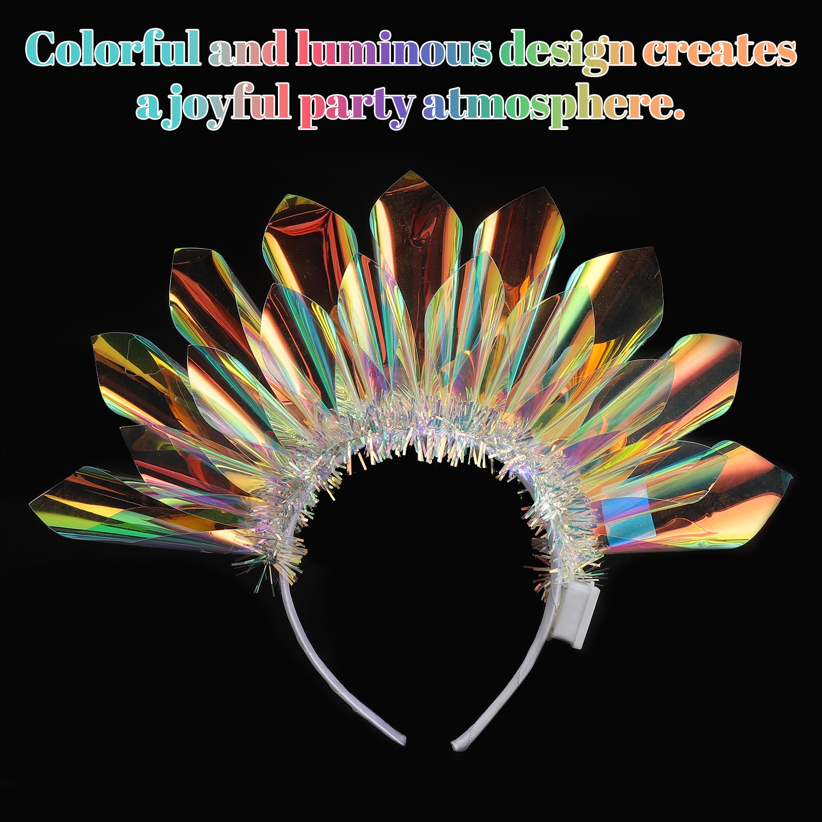 TNSLAND Diadema Luminosa Mujer LED, Corona LED para Fiesta y Discoteca, Diadema LED con Tres Modos de Luz, Accesorio Luminoso para Carnaval Nochevieja Festival, Regalo Ideal Novia, Hermana Mejor Amiga — view 4