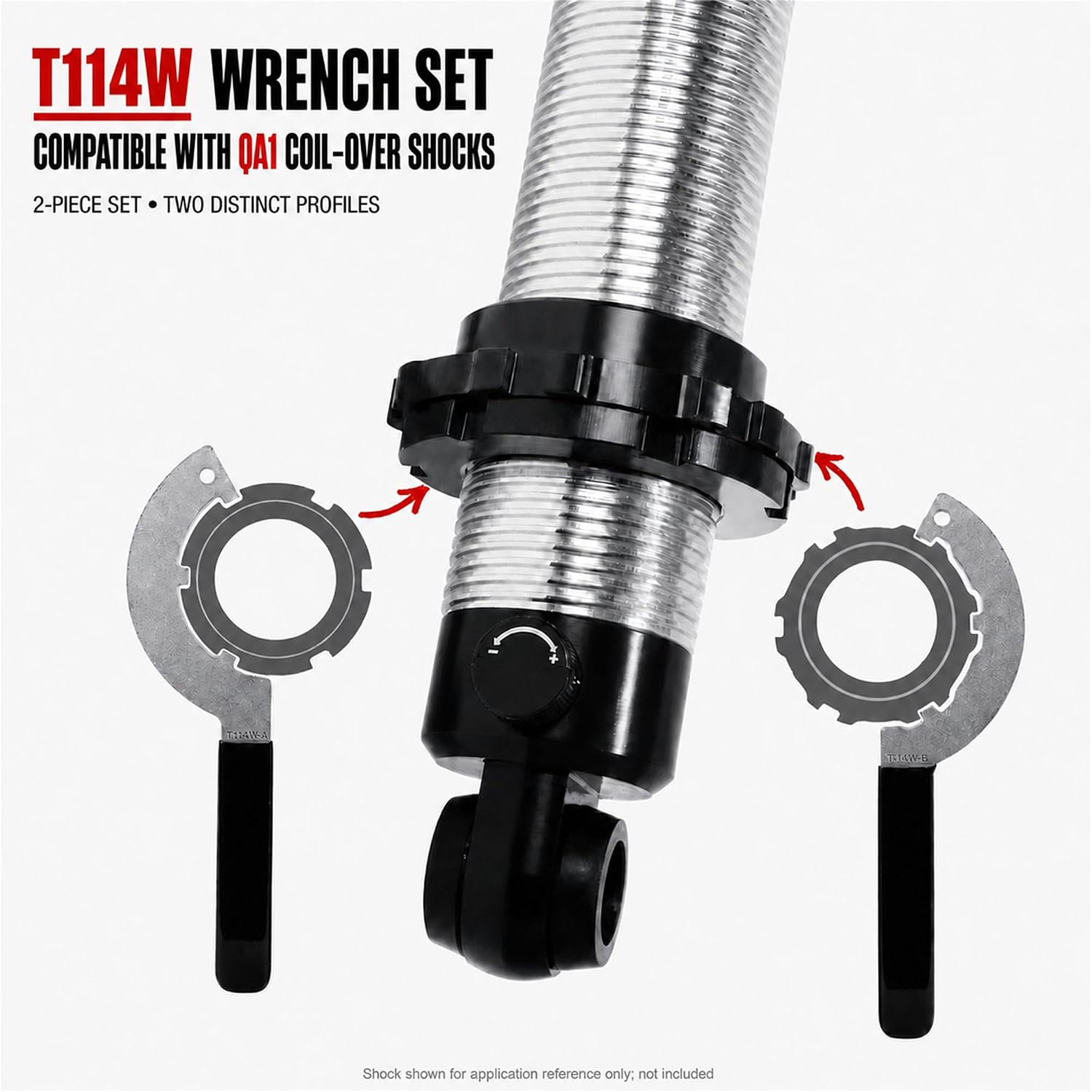 T114W Spanner Wrench Set Compatible with QA1 Coil-Over Shocks, 2-Piece