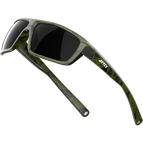 ATTCL Polarized Sunglasses Men for Fishing: UV Protection Lightweight TR90 Sports Wrap Sun Glasses Driving Golf Running