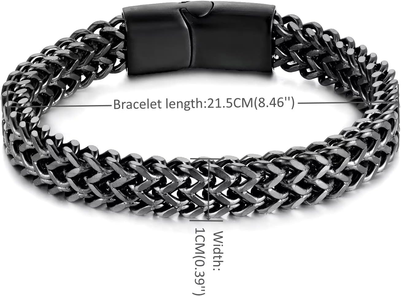Masculine Stainless Steel Square Franco Chain Curb Chain Link Chain Bangle Bracelet for Men, Minimalist Fashion Cool - Image 3