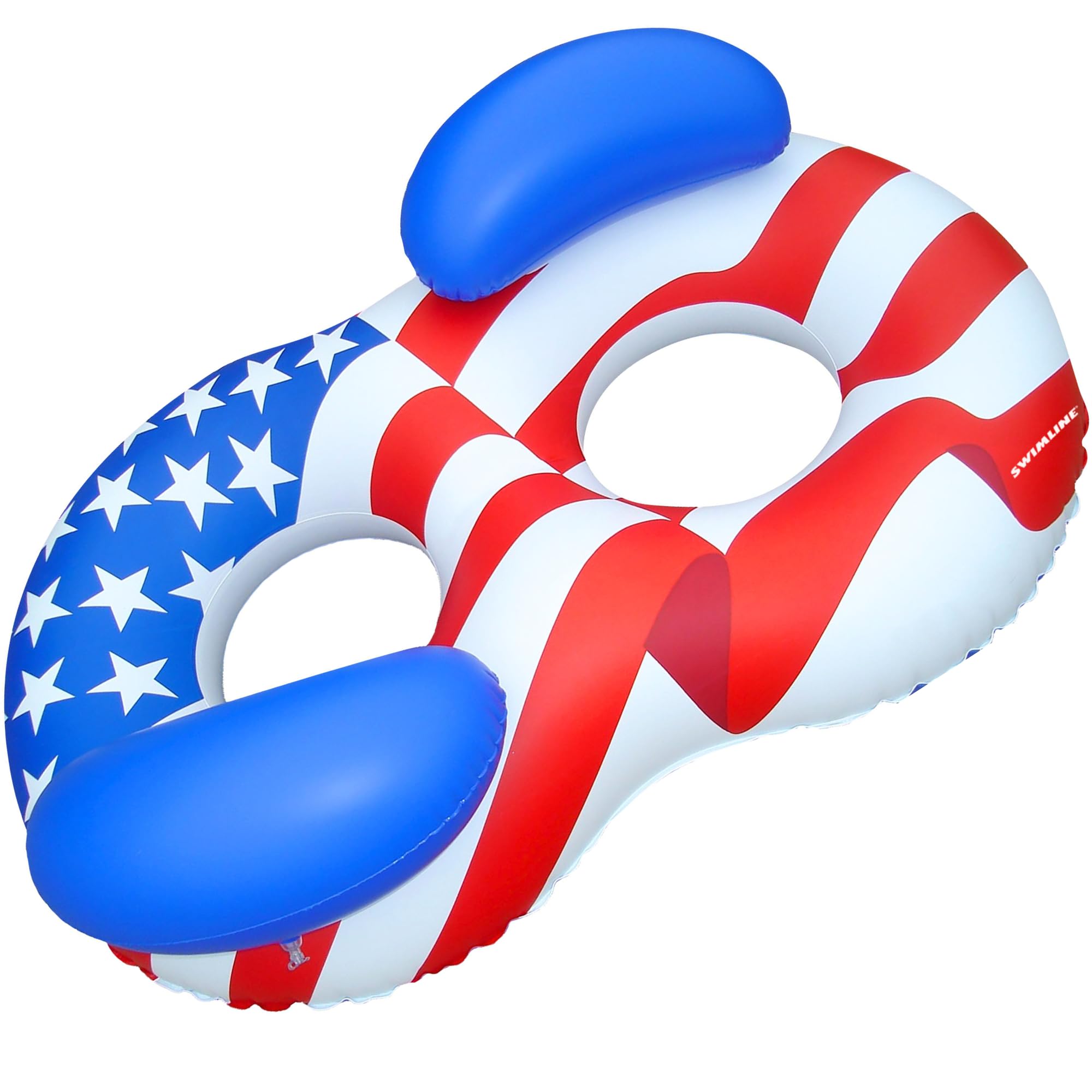 Americana Conversation Double Ring Pool Float – Inflatable Lounge Float with Fun Design for Adults & Teens – Durable Vinyl Ring for Pool, Lake, or Beach – Easy to Inflate and Store