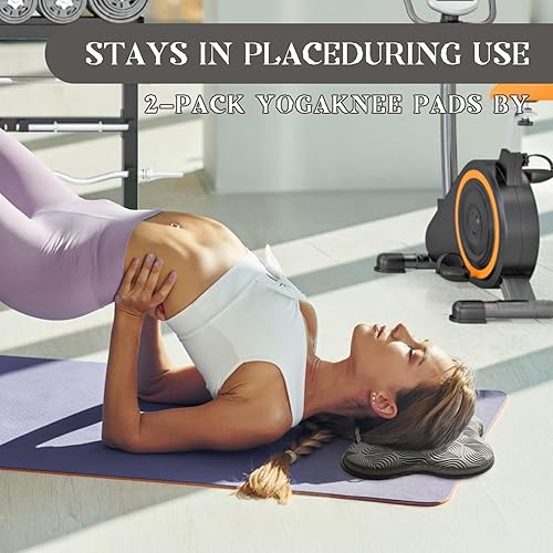 Miniatura 5 de Paquete de 2 cojines de yoga para rodillas y codos, espuma extra gruesa para rodillas, codos, muñecas, manos y cabeza, almohadillas de pilates y