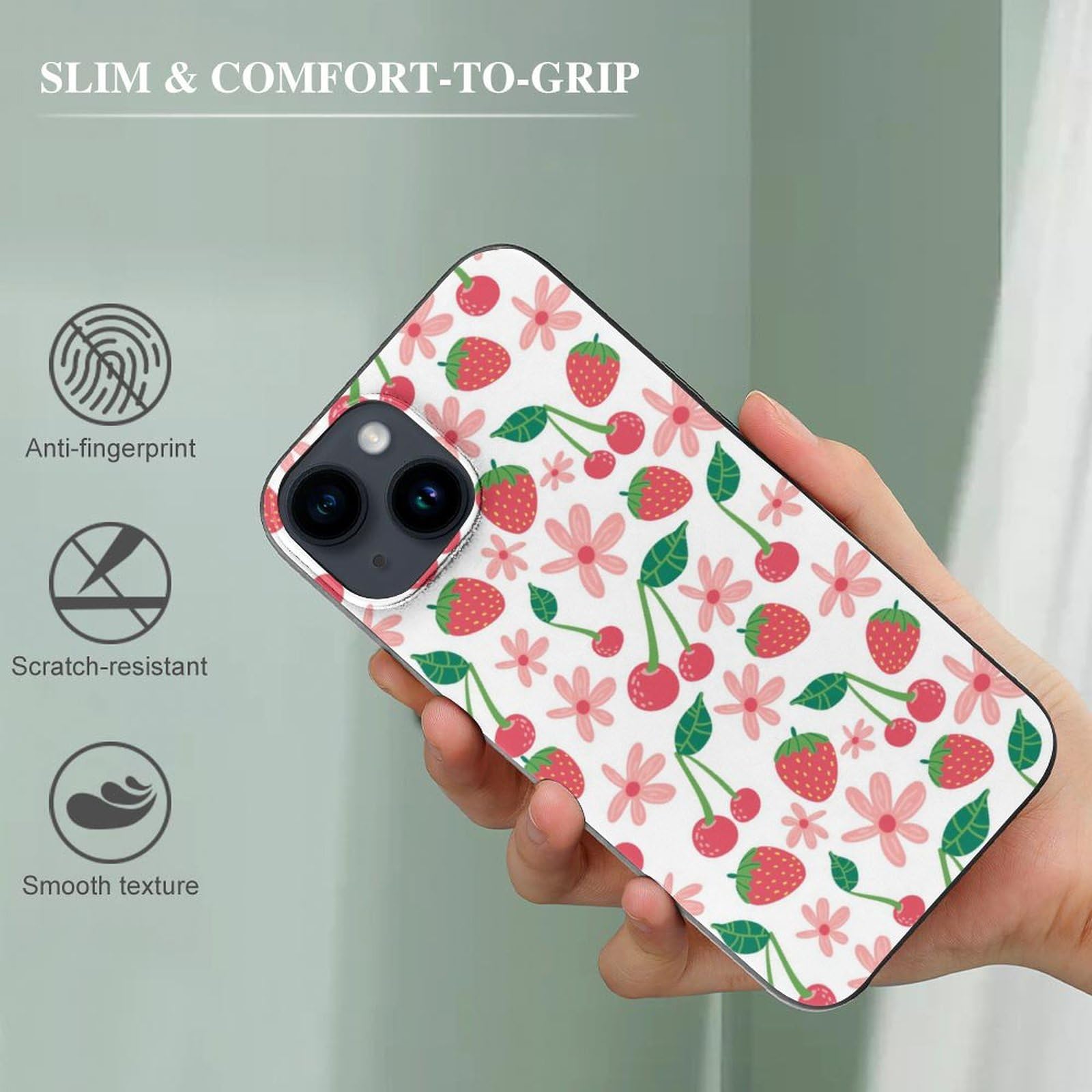 iPhone - いちご Amazon.co.jp: iPhoneXR ケース いちご柄 苺柄 イチゴ柄 【全
