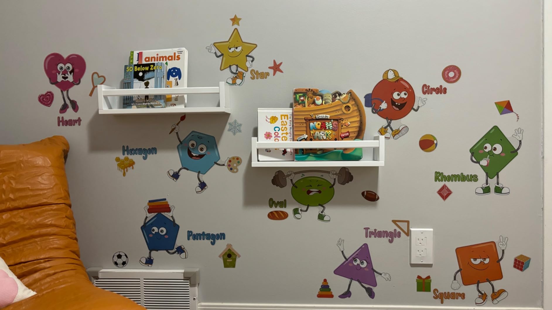 Amazon.co.jp: wondever Colorful Shapes Wall Stickers Educational ...