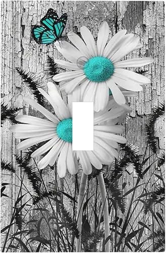 Miniatura 91 de Cubierta de Pared de Interruptor y Toma de Corriente de 1 Gang de Patrón Texturizado de Mármol Turquesa Oscuro Azul Gris Moderno Abstracto de Lujo