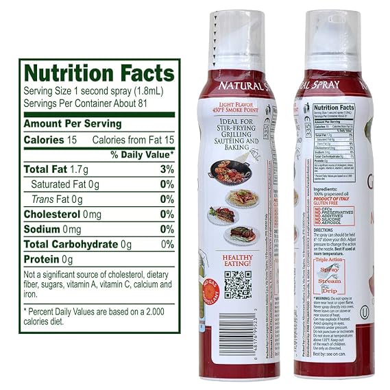 Mantova Grapeseed Oil Spray, 5 Fl Oz