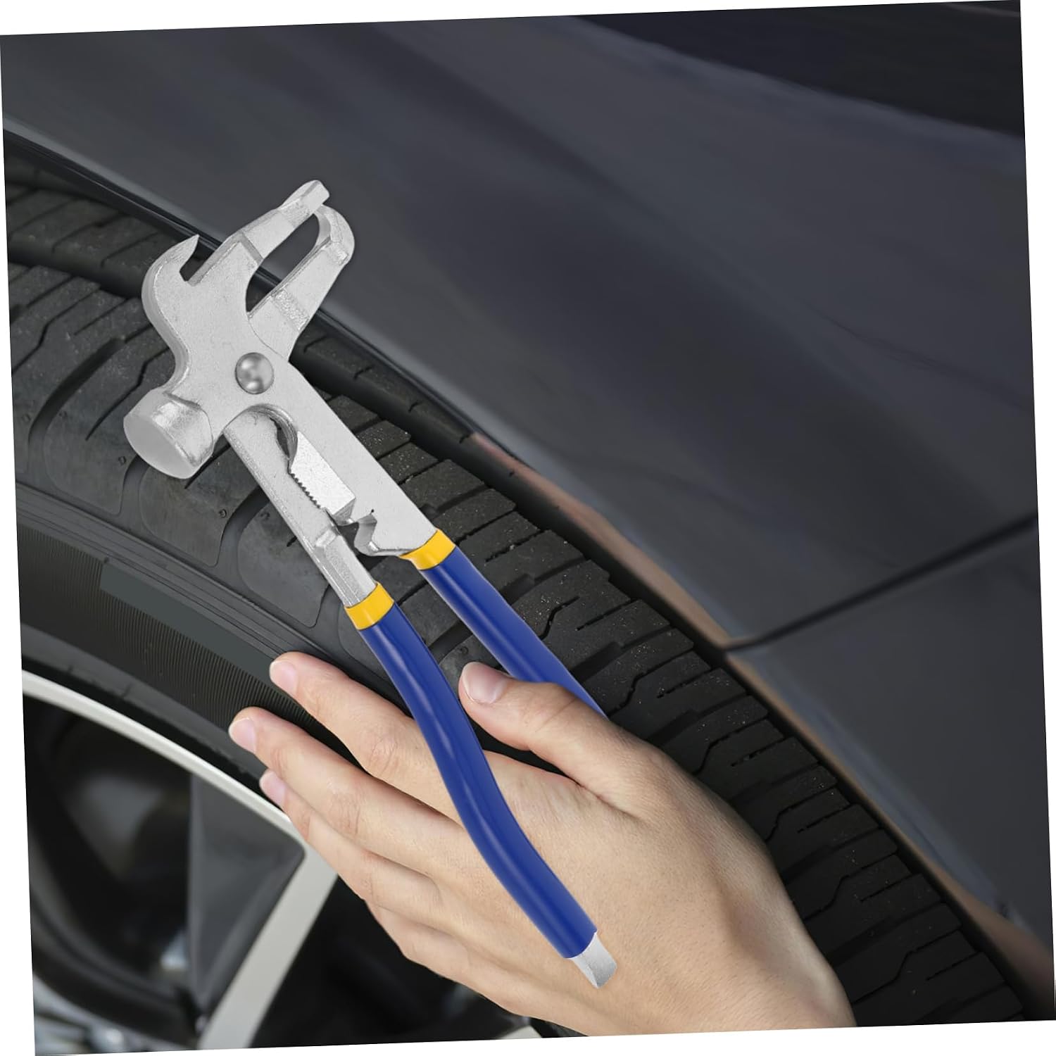 Cabilock Ergonomic Tire Balancing Tool Heavy Duty Wheel Weight Pliers and Hammer for Precision Tire Balancing and Easy Changes