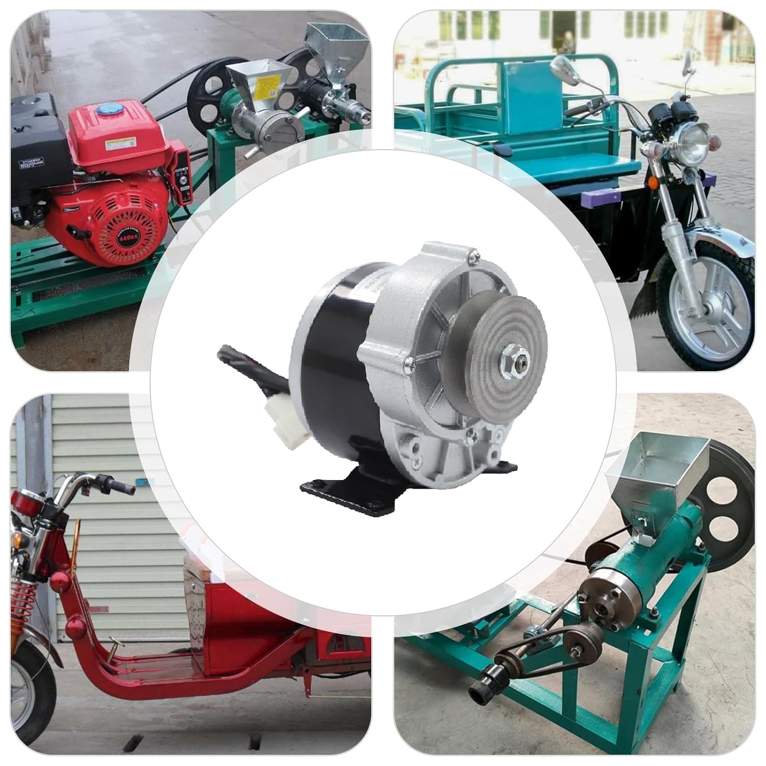 Reduction Electric Motor, 250W Brushed DC Motor with Belt Pulley, Brushed Geared Reduction Motors Reducer for Small Electric Vehicles and Agricultural Equipments, 0-300rpm Adjustment (12, Volts (DC))
