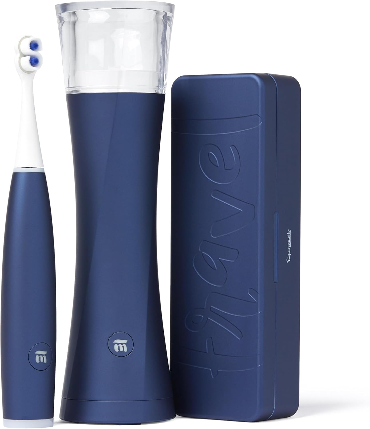 SuperMouth ULTIM8 Sonic Electric Toothbrush Bundle – SmartBrush + SmartHub + SmartCase – Rechargeable Brush – UV Sanitizing & Drying Hub with Wireless Charging – Travel Case with UV Light – Sapphire B