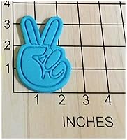 Vista 2 de Peace Hand Sign Fondant Cookie Cutter and Stamp #1018