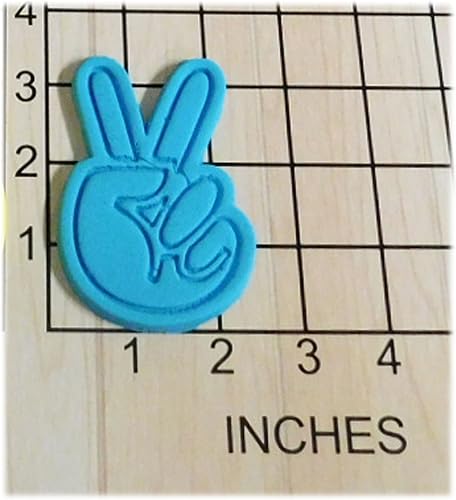 Miniatura 2 de Peace Hand Sign Fondant Cookie Cutter and Stamp #1018