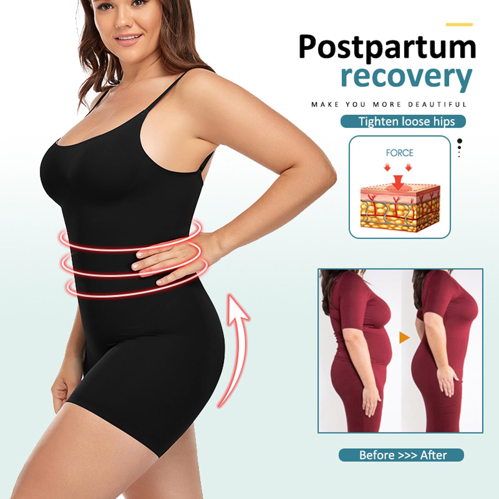 Prenda modeladora de Cuerpo Completo, Bragas Reductoras de Muslos para Levantamiento de glúteos, Entrenador de Cintura, Ropa Moldeadora de Control de Barriga, corsé, Camisolas