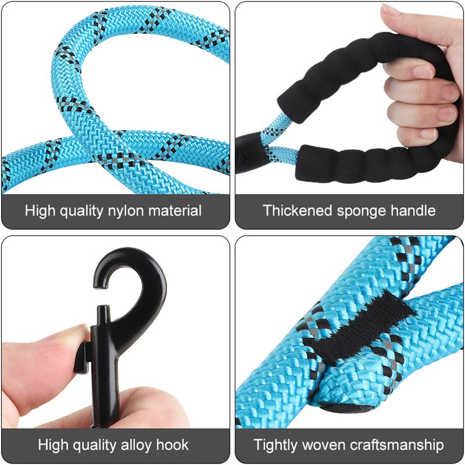 Dieffematic GS Pettorina per cani 150/180 CM nuova corda da passeggio per cani con doppia maniglia in nylon riflettente corda rotonda per cani corda di trazione guinzaglio per cani forniture per