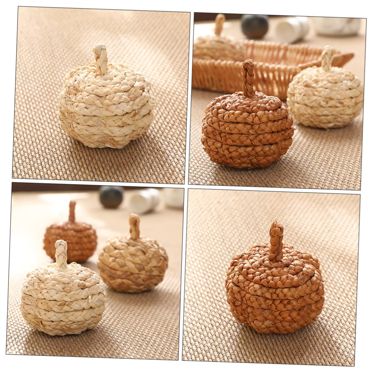 8stücke Geflochtene Kürbisornamente Aus Dekorative Kunstpumpkins Für Herbst Und Weihnachtsdekoration Für Tisch Und Fensterbank
