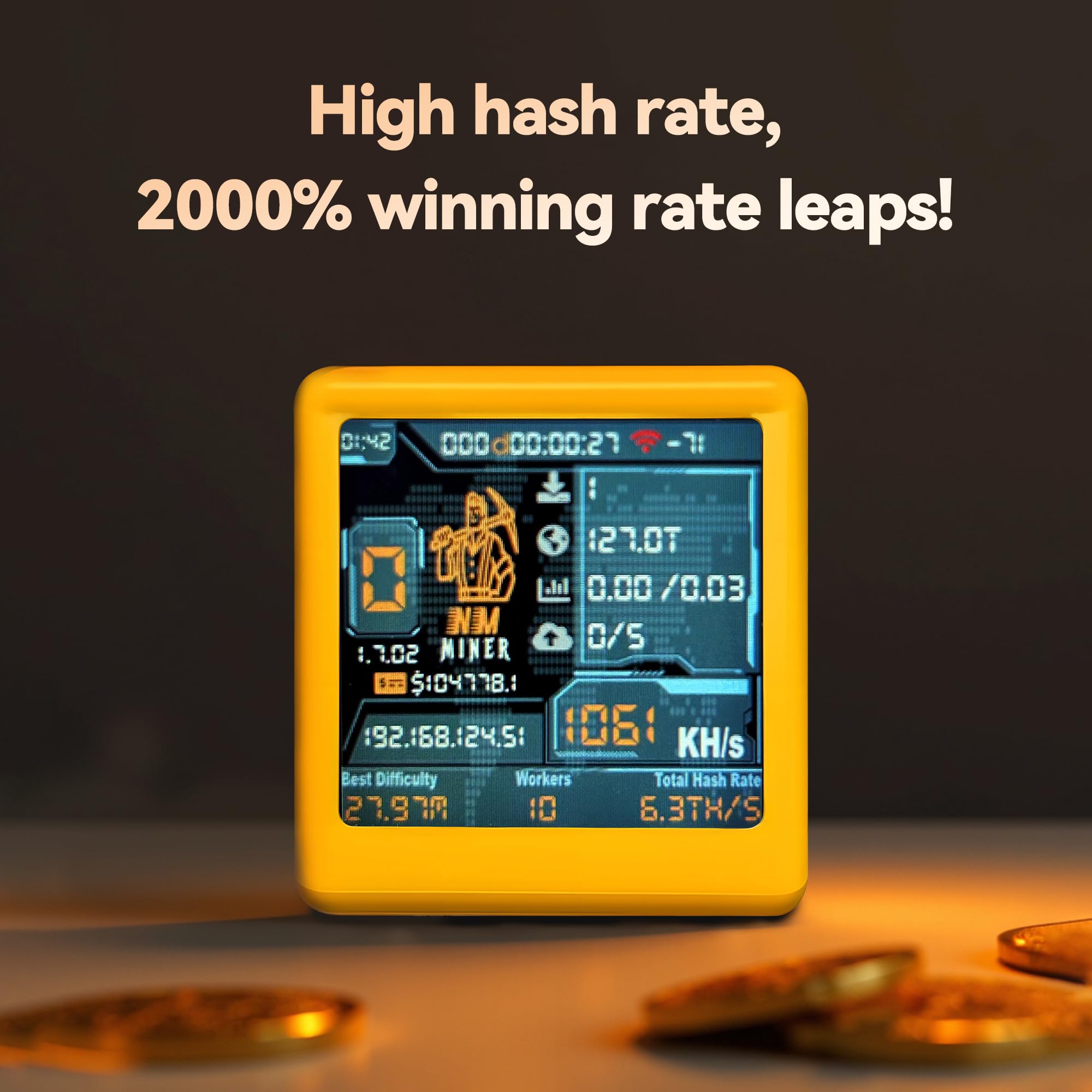 Amazon.com: Heltec Bitcoin Miner - Lucky Solo Lottery Miner with 1060 KH/s,  2000% Win Boost, Valentines Day Gifts for Him Her Men Women 1.54” Smart  Display, WiFi/BLE, USB Plug & Play Crypto