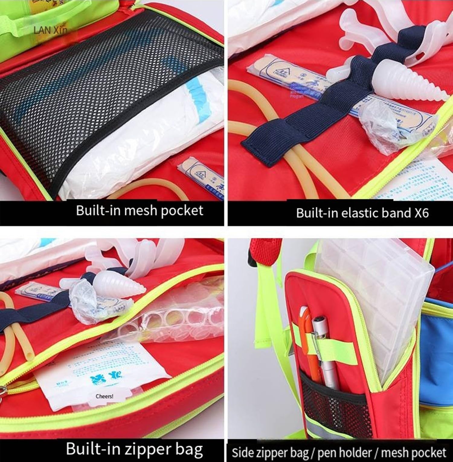 REHOOF Bolsa De Emergencia para Traumatismos, Botiquin Viaje,Bolsa Médica, Mochila De Primeros Auxilios,Kit Emergencia para Exteriores para Escalada Senderismo Acampar Botiquin De Primeros Auxilios
