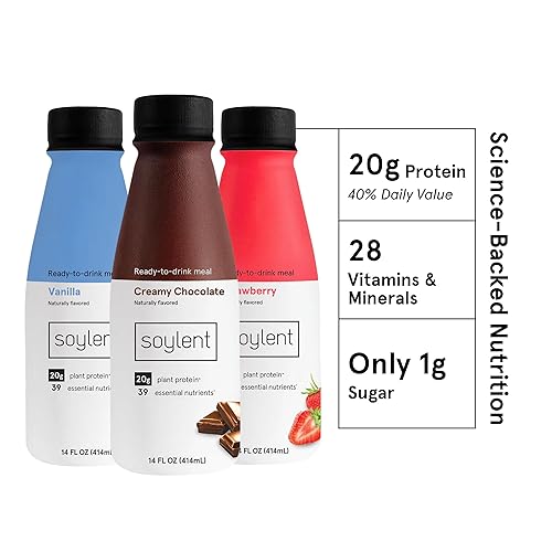 Miniatura 2 de Soylent Batido de reemplazo de comidas paquete variado napolitano contiene 071oz de proteína vegana completa listo para beber 14 onzas paquete de 12