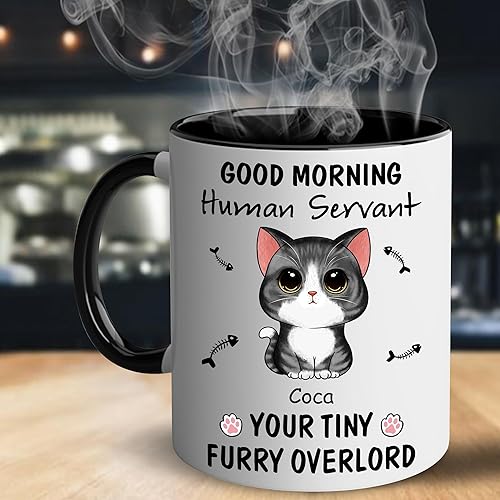 Miniatura 2 de Taza de café personalizada de gato (1 gato), taza de café personalizada de 11 oz y 15 onzas, regalo personalizado para amantes de los gatos, papá de