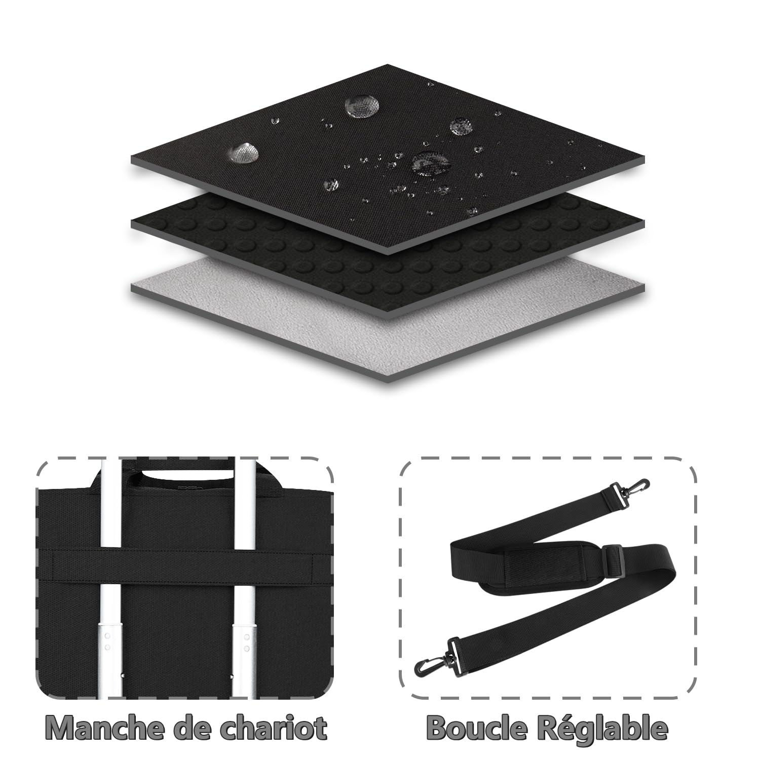 Alfheim 17-17,3 pouces Sacoche pour Ordinateur Portable Épaule, Léger Imperméable pour Affaires/Travail Ultrabook Bandoulière Housse, Compatible avec 17/17,3 pouces Lenovo HP Dell Acer ASUS