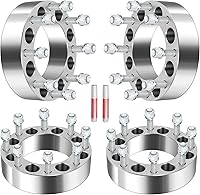 GDSMOTU 2" 8x6.5 to 8x180 Wheel Spacers for Chevy Silverado 2500 HD, GMC Sierra - 4pcs 14x1.5 Adapters 126.15mm Bore