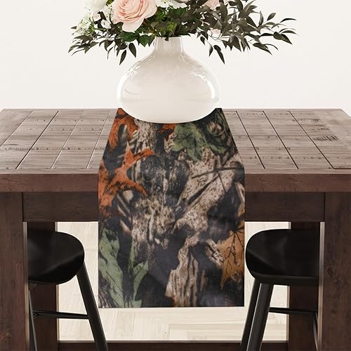 Miniatura 8 de Table Runner Fall Maple Leaves, Rustic Linen Table Cloth, Kitchen Dining Table Decoration for Home Party Decor 13 x 48 Inches