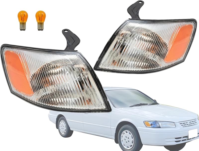 Par de lanternas de seta de canto dianteiras Auto Parts Avenue para Toyota Camry 1997 a 1999 – TO2531126 e TO2530126