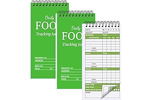 3 Pack 4X8 Inch Food Log Journal 2019: Daily Food Tracker Log...