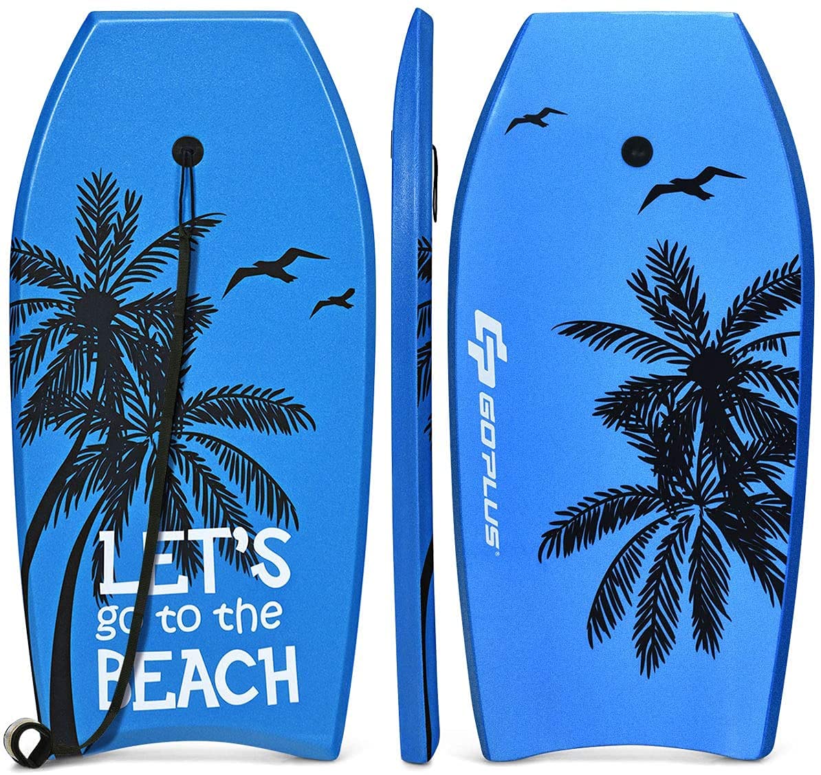 RELAX4LIFE Planche de Bodyboard 41” en Mousse avec Sangle de 90 CM et 8 Motifs au Choix, 105X51X6CM Idéal pour Adulte, Débutant dans Mer, Piscine, Surf, Charge Max. 85KG