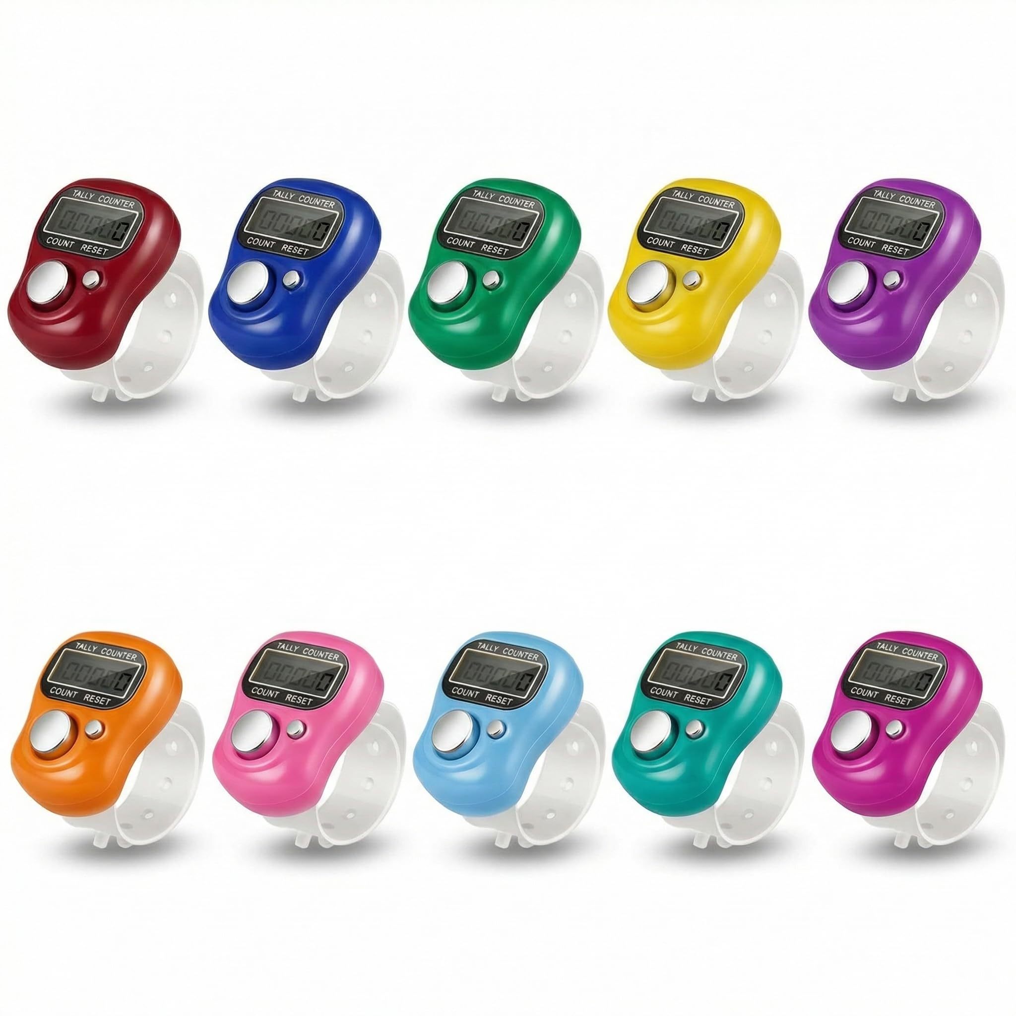 Digital Tally Counter for Chanting Mantra - Mini Hand Finger Ring LCD Display Counting Machine for Japa Mala, Meditation, Prayer & Tasbeeh - Adjustable Strap, Reset Button (Pack of 10)-image-22