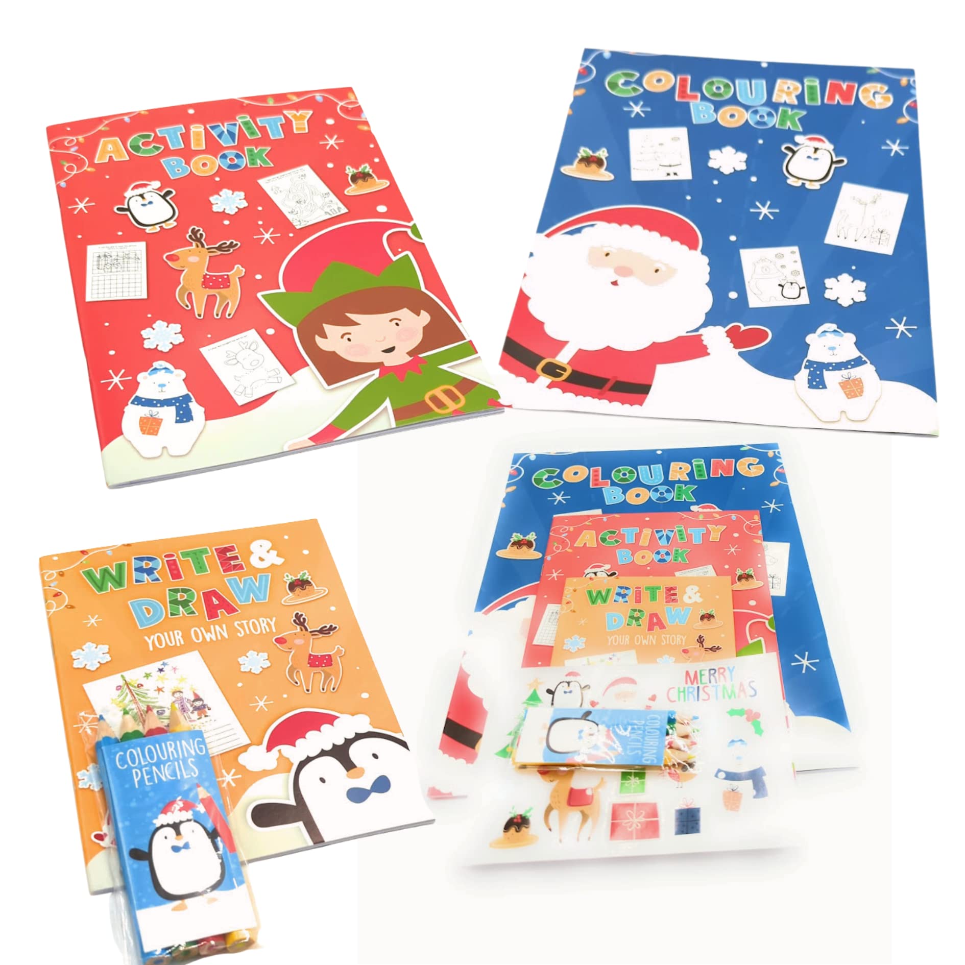 AKEDE Christmas Activity - Festive Fun Bumper Activity Pack - Christmas Craft - Christmas Kits Presents Gift Set Girls Boys