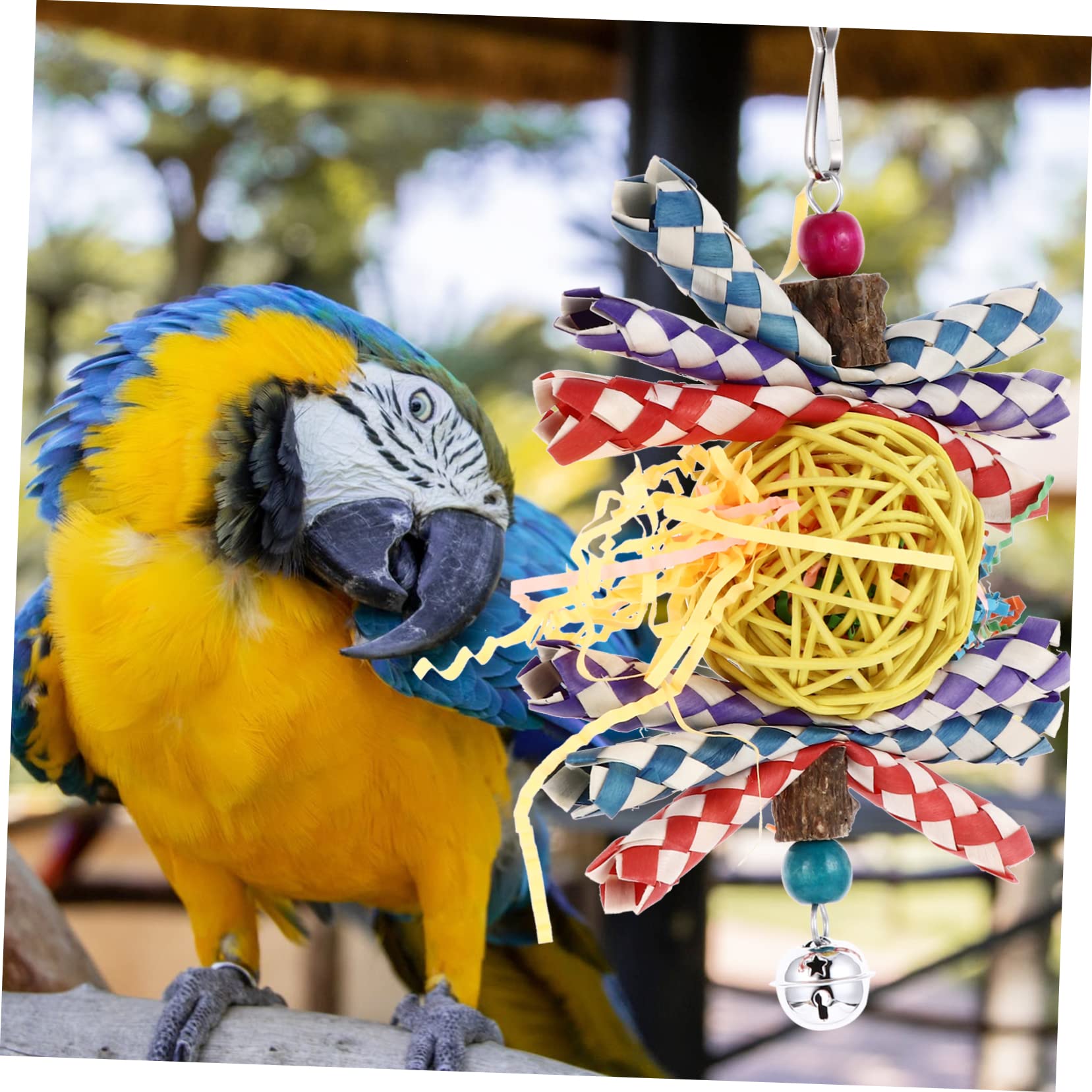POPETPOP Ensemble De 3 Jouets À Mâcher pour Perroquets Perruches Grises du Gabon Petits Et Moyens Perroquets Jouets À Mâcher pour Oiseaux Robustes Et Colorés