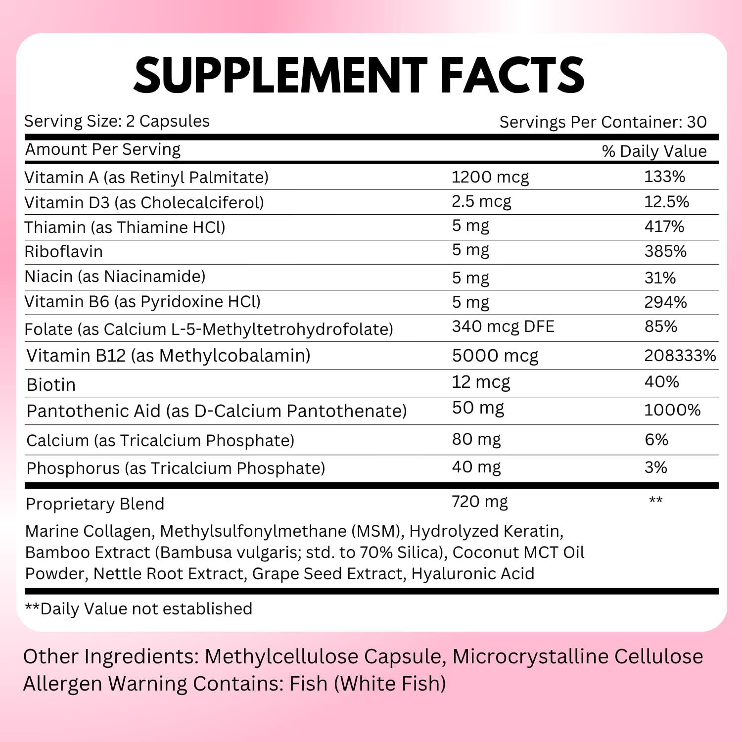 Vitamin B12 with Hyaluronic Acid and Collagen - 25000 mcg B12 Complex, 60Ct — Amazon image 2