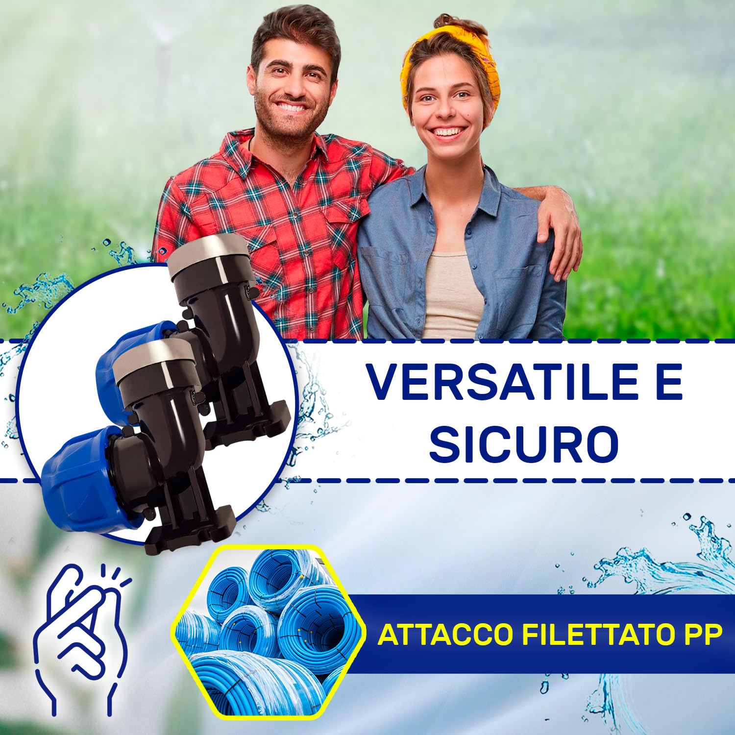 Raccordo A T Con Gomito 90° 25mm X 3/4" - In PP Con Rinforzo Acciaio, Per Tubi PE, PN16 - Foto 5