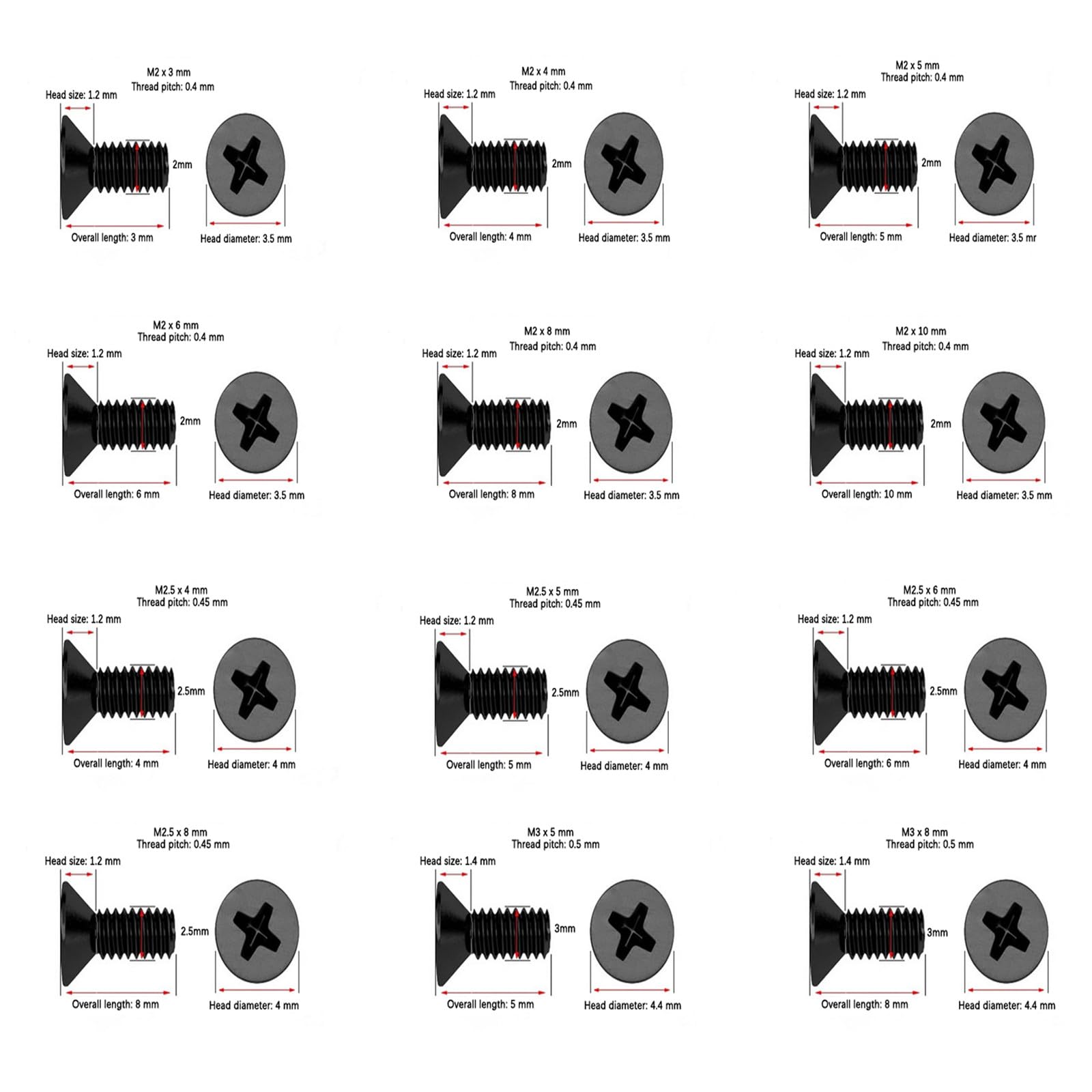 Eowpower 240 Pieces Laptop Notebook Computer Screws Replacement Kit