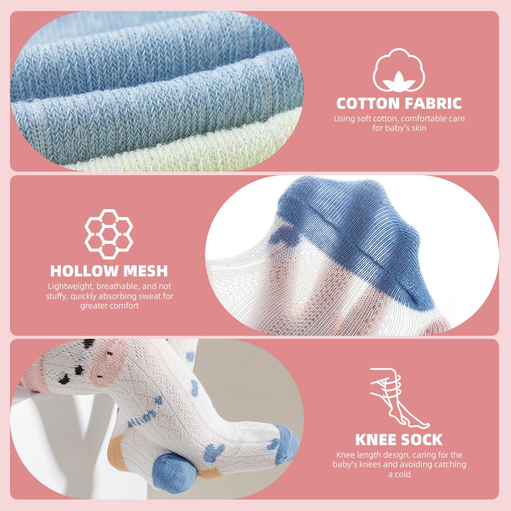 SNOWIE SOFT 3 Pairs Baby Knee Stockings 1-3 Years Breathable Cotton Mesh 2