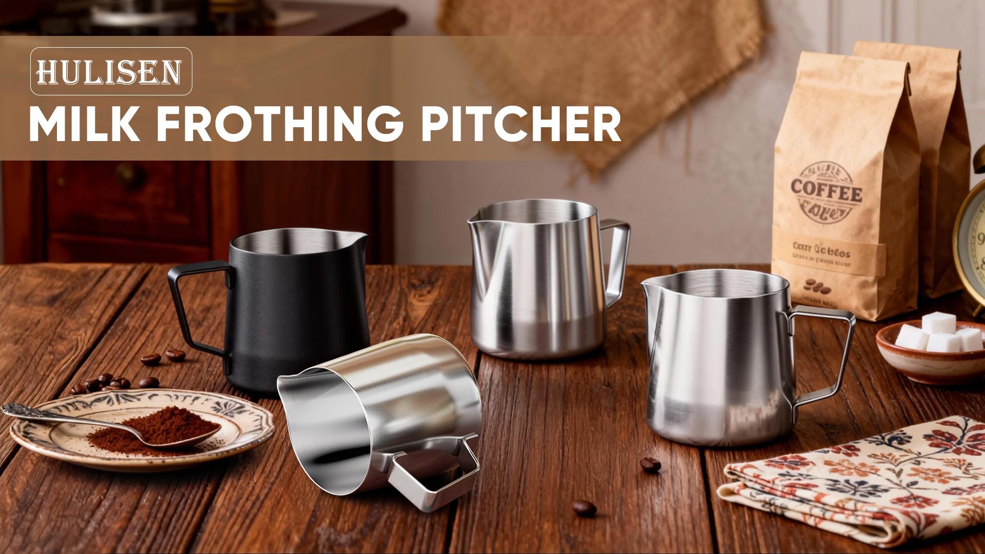Amazon.com: HULISEN Milk Frothing Pitcher, 6.8oz/200ml Stainless