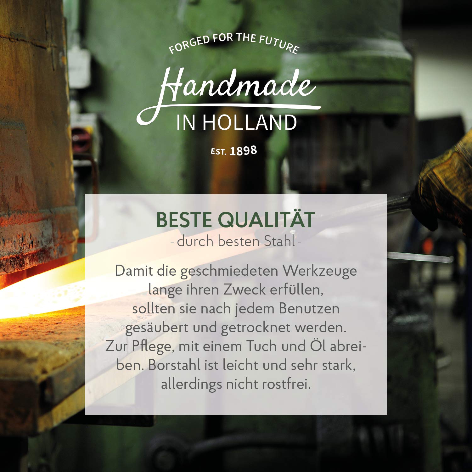 DeWit Hand-Kultivator 31 cm I Profi Grubber aus Borstahl mit 3 Zinken I Premium Garten-Zubehör zum Boden auflockern I Handgemachtes Gartenwerkzeug in Bester Qualität I Garden Tools – Made in Holland