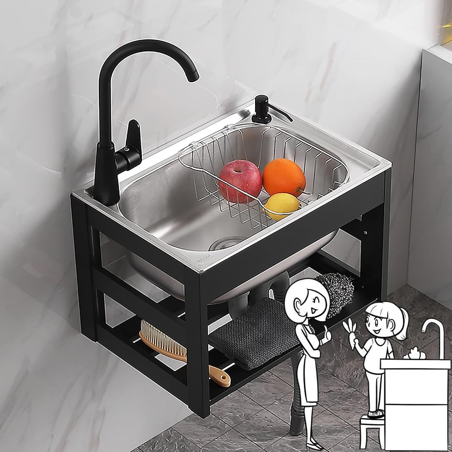 Wall Mount Utility Sink,laundry Sink,stainless Steel Utility Sink,Mini