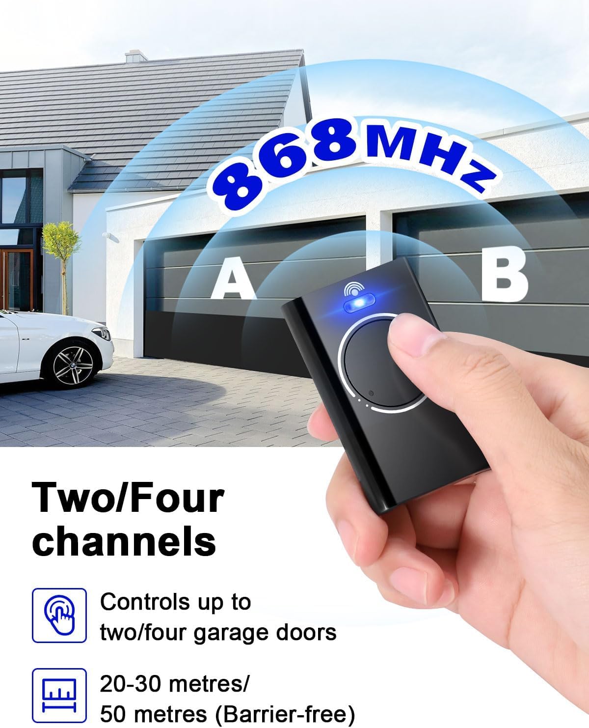 Telecomando Cancello 2 Pezzi 868MHz | Compatibile Con XT2, XT4, DL2, DL4 | Con Portachiavi - Foto 8