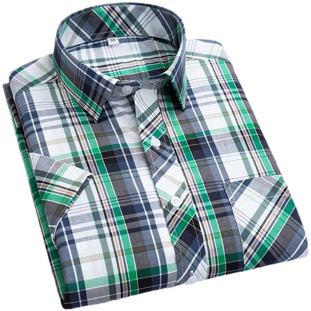 Chemise d'été à manches courtes homme Pohullan en coton ample S - 8