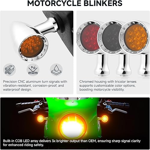 Miniatura 2 de Rich Choices 2 unidades de luz LED de color ámbar 15 para motocicleta, luz de freno, intermitente, señal de giro para Harley Honda Chopper (luz